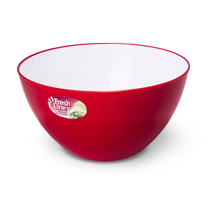 Купить Миска двухцветная "Fresh Line" d225, 3 л бело-красная от производителя Материя Пластика