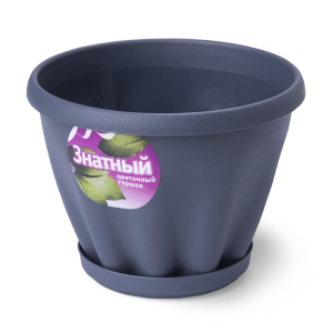 Купить Горшок "Знатный" графит с поддоном d110 0,45 л от производителя Материя Пластика