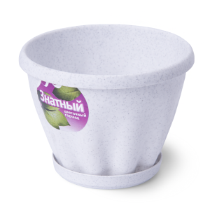 Купить Горшок цветочный "Знатный" мрамор c поддоном d110 0,45 л от производителя Материя Пластика