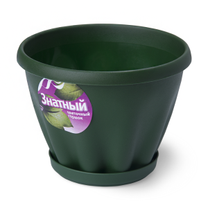 Купить Горшок "Знатный" темно-зеленый с поддоном d110 0,45 л от производителя Материя Пластика